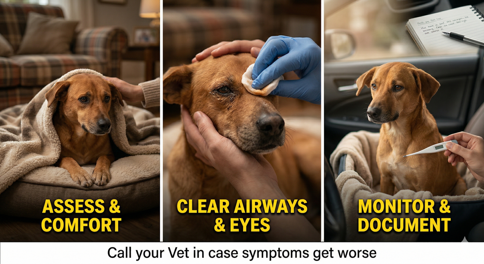 Shivering, nose blocked, eyes crusted shut in winter Shivering, nose blocked, eyes crusted shut in winter