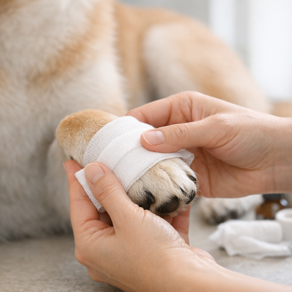 dog bleeding paw pad