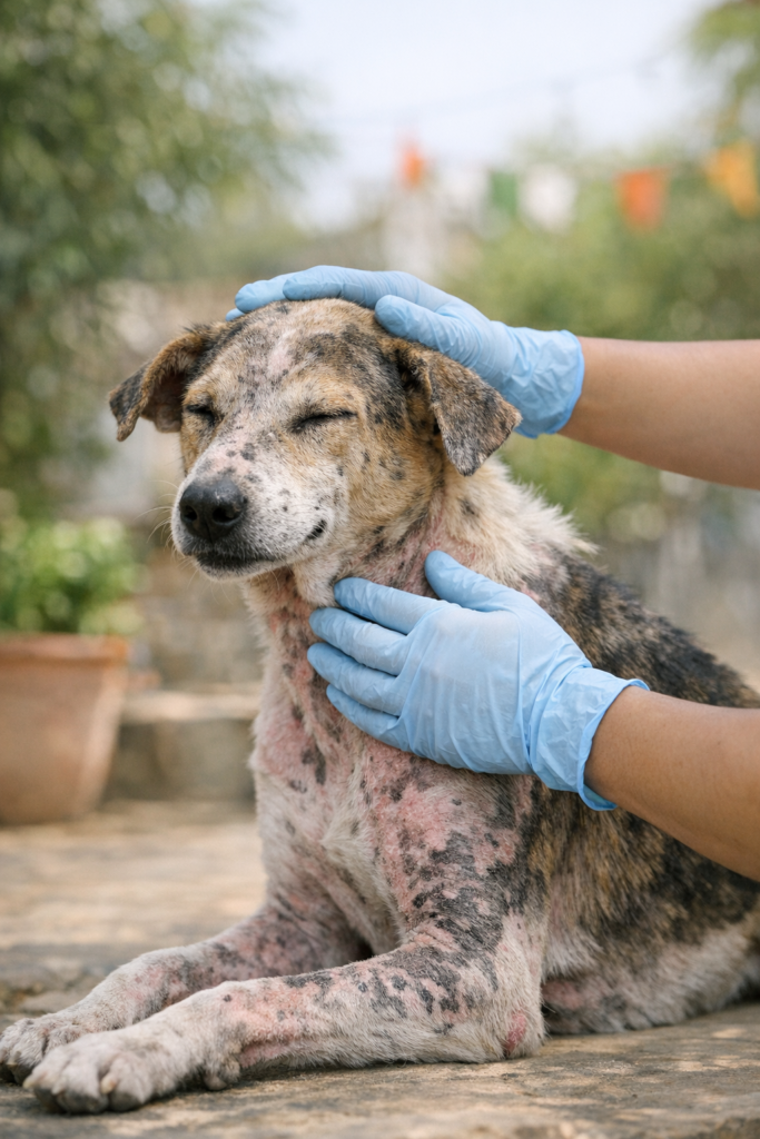 street dog skin infection