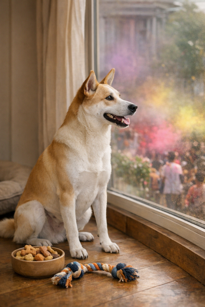 Holi colours dog safety