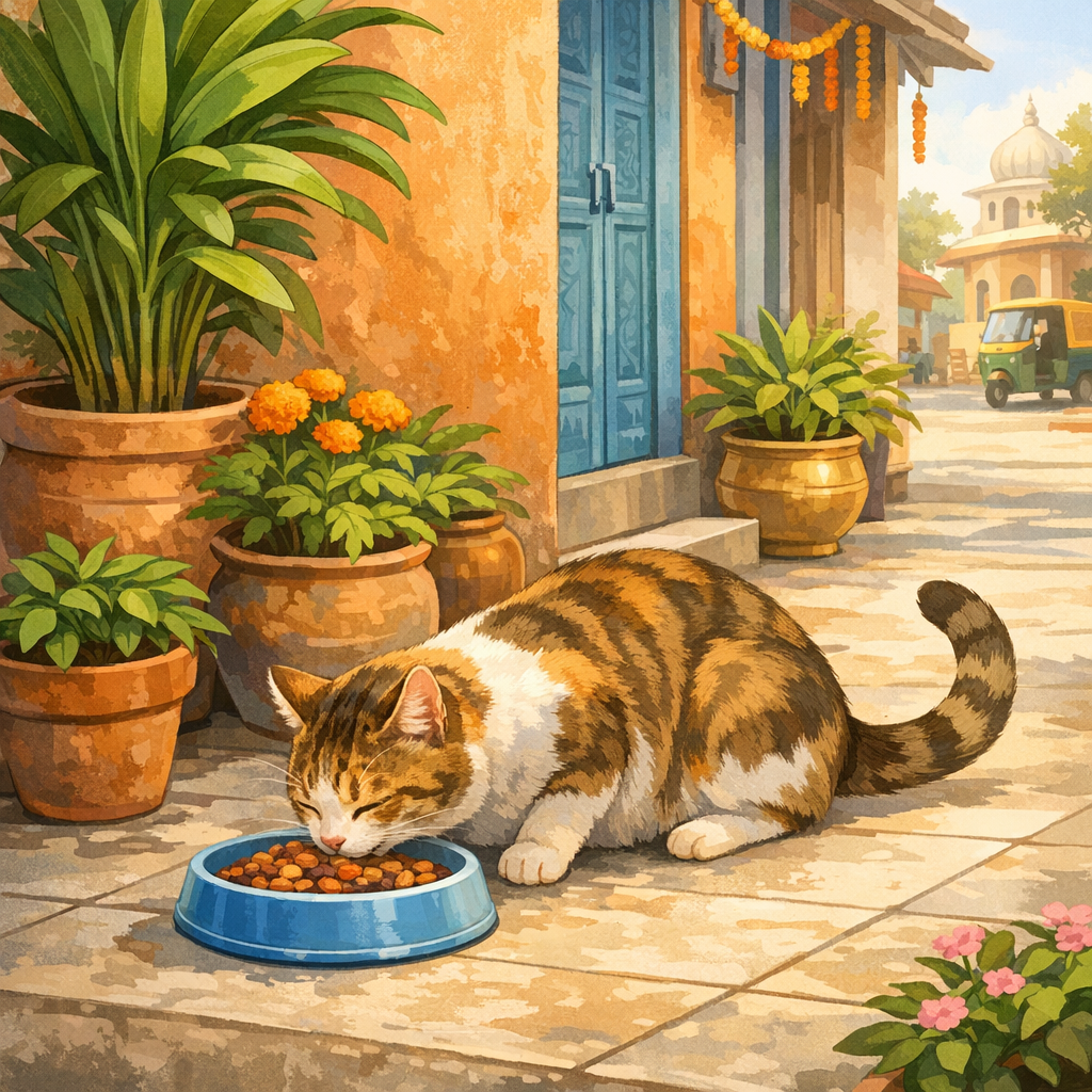 street cat feeding India
