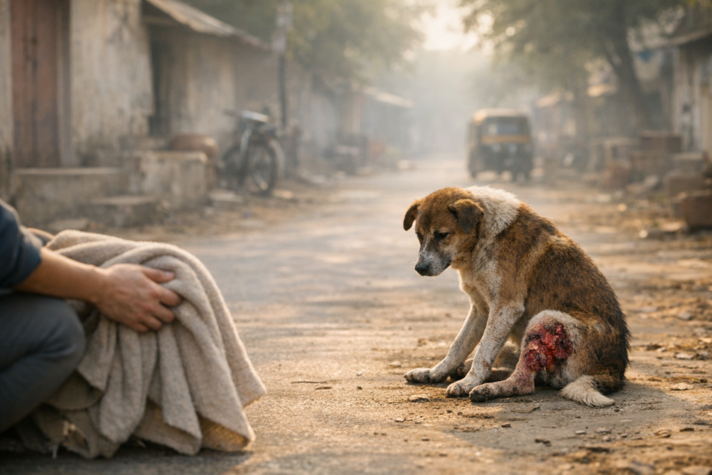 injured street animal India